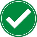 Nmc Green Check Mark Graphic Sign Label, Pressure Sensitive Vinyl 0045, 5pk, 4 H x 4 W in ISO473AP